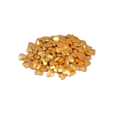 Imported Golden Colour Heart Shape Edible Sprinkles Confetti, Decorative Topping for Birthday Doughnuts, Ice-creams Cakepops Pastry, Desserts Cupcakes, DIY Bridal Shower Wedding Cake Decorations