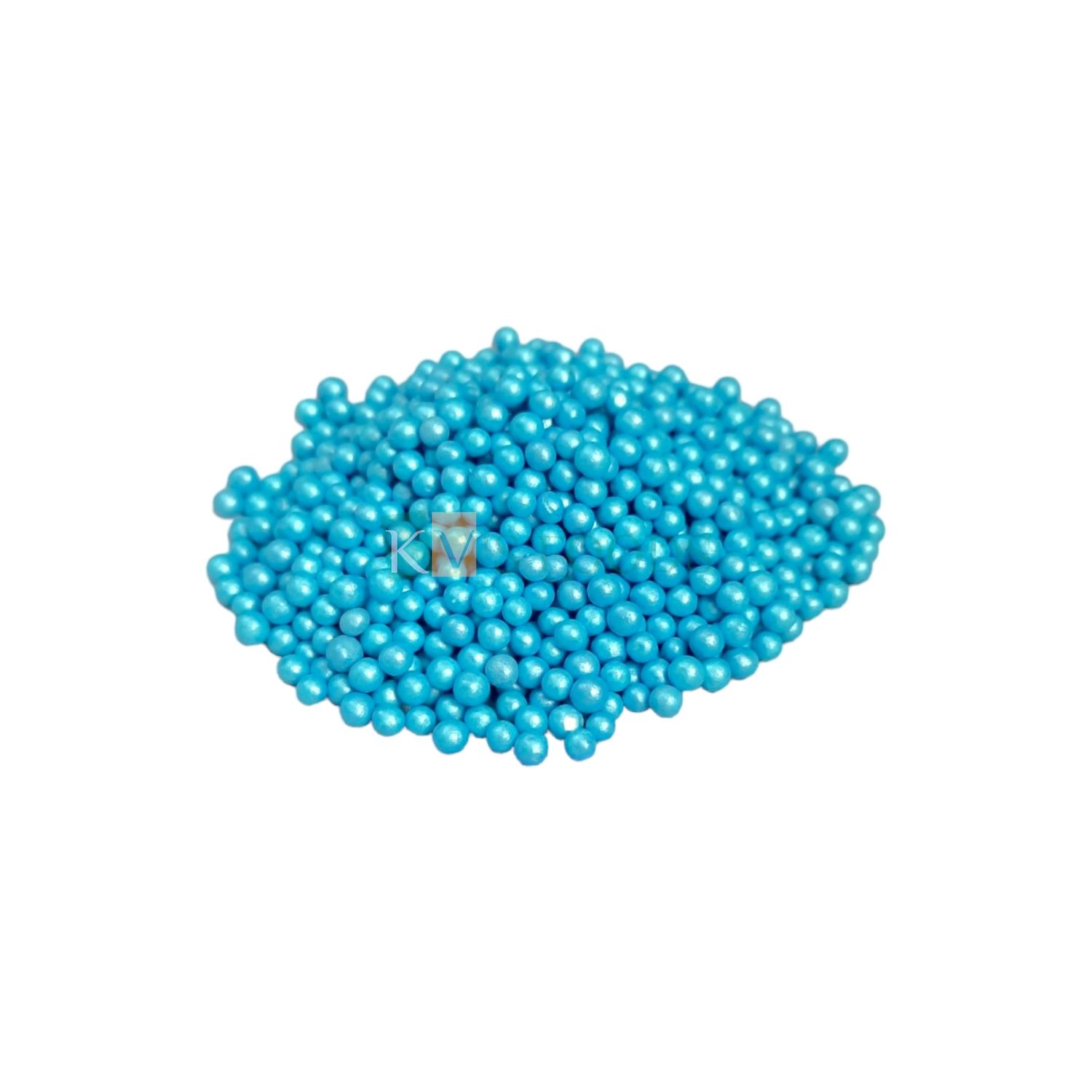 Dark Skyblue Colour Small Size Pearl Moti Sugar Balls, Circle Shaped Edible Sprinkles Confetti, Decorative Toppings for Birthday Doughnuts, Desserts Pastry Cakesicles DIY Baby Shower Cake Decorations