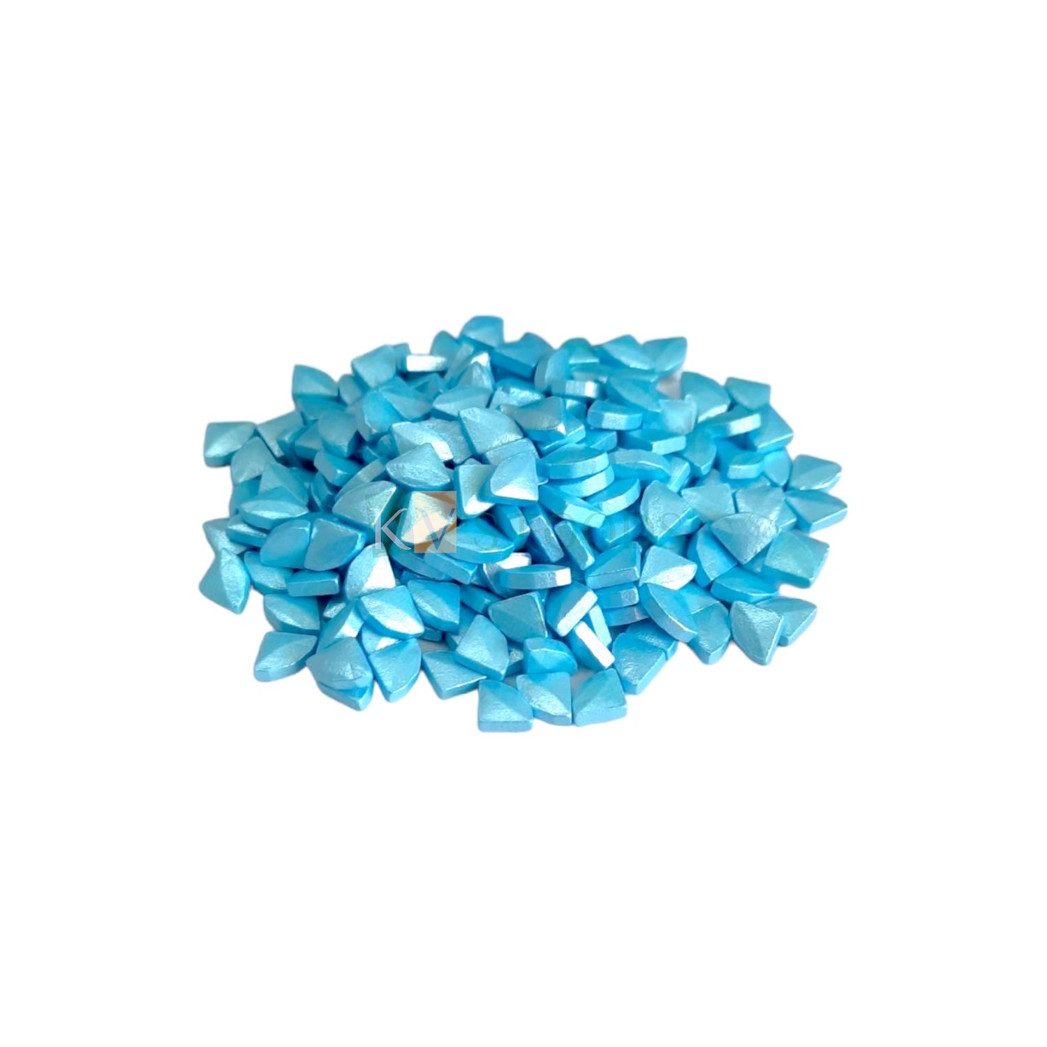 Skyblue Colour 1/4th Quarter Shape Sugar Balls, Triangular Edible Sprinkles Confetti, Decorative Toppings for Birthday Doughnuts, Desserts Pastry Cakesicles DIY Baby Shower Cake Decorations