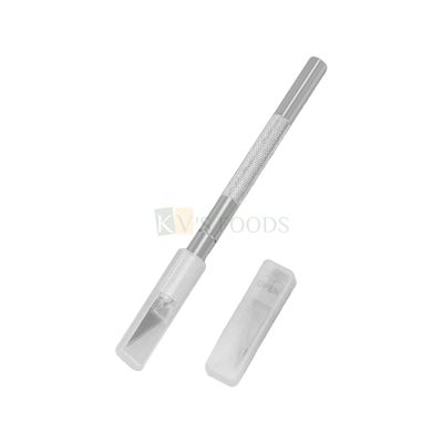 1 PC Detail Pen Craft Knife With 5 Interchangeable Sharp Blades Cake Tools, DIY Arts and Crafts Knives for Cutting, Trimming Paper Plastic Cloth Thin Metals, Hand-Held Paper Cutter, Home Kitchen