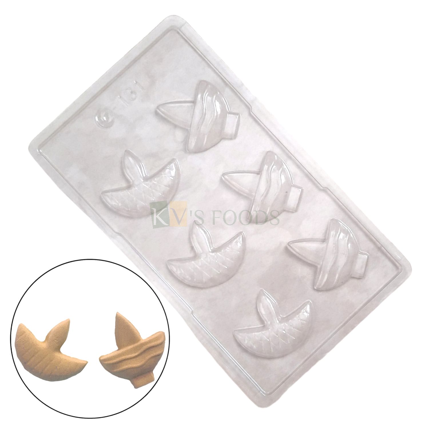 6 Cavity Diwali Diya 2 Designs PVC Chocolate Mould, Size 11.5 x 6.6 Inch, Thickness 1 cm, Diwali Festival Diva Making Chocolate Mold, Garnishing, Gifts, DIY Food Decorations