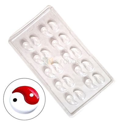 1 PC Size 11.4 x 6.6 Inches, Thickness 1.3 cm, Rectangle, Droplets, Comma Shape PVC Chocolate Mould, 20 Cavity Transparent Candy Molds Gummy Jelly Garnishing DIY Birthday Cake Decorations
