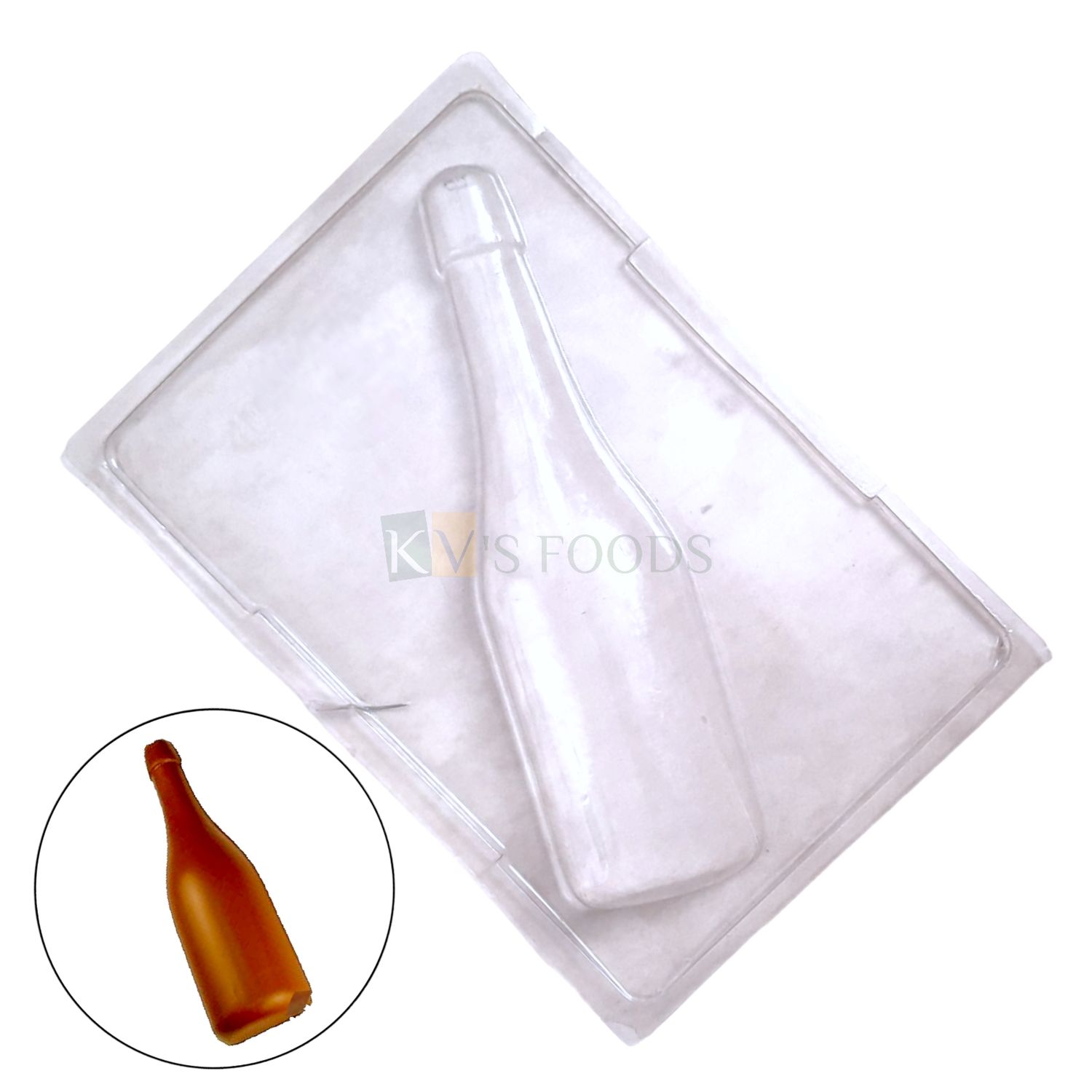 1 PC Size 9.5 x 6.6 Inches, Thickness 2.6 cm, Rectangle Large Bottle Garnishing Chocolate PVC Mould, 1 Cavity, Wine, Beer,  Champagne Bottle Theme Cake Decorations