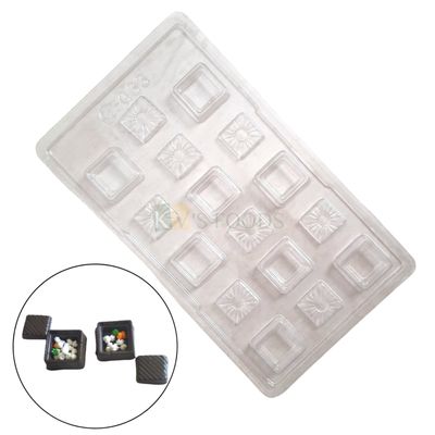 1 PC Size 11.5 x 6.7 Inch Rectangle Chocolate Tilgul Dabbi Makar Sankranti Special PVC Mould, Filling Cavity, Liqour Chocolate Mold, Square Shape PVC 16 Cavity, Gifting, Sankranti Vaan