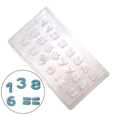 1 PC Size 11.4 x 6.6 Inches, Thickness 0.2 cm, Rectangle Numbers 0 to 9 Garnishing Chocolate PVC Mould, 28 Cavity Chocolate Transparent Candy Molds Gummy Jelly DIY Maths Birthday Theme Cake Decoration