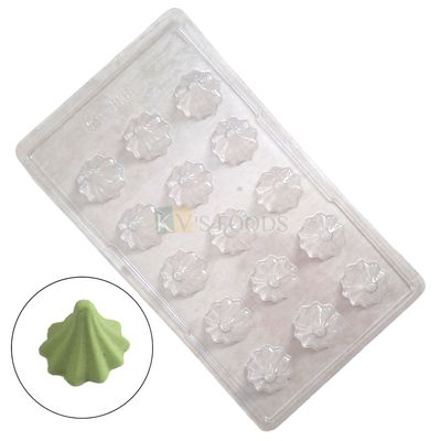 1 PC Size 11.4 x 6.6 Inches, Thickness 1.1 Inch, Rectangle, Modak Shape PVC Chocolate Mould, 15 Cavity, Transparent Candy Mold Ganapati Ganesh Chaturthi Prasad Making Tools, Stuff Fillable Modak Molds