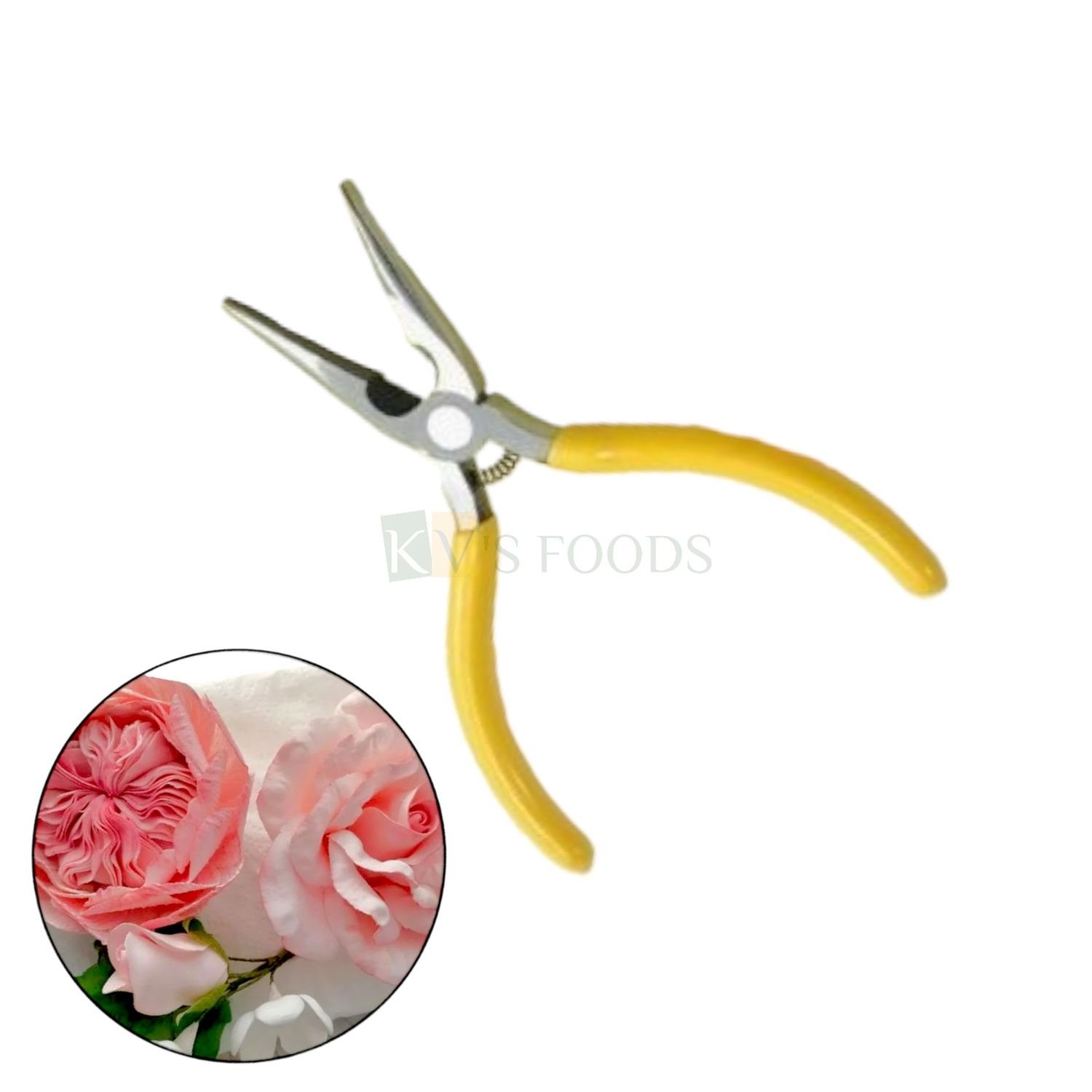 1 PC Multi Functional Sugarcraft Long Nose Mini Pliers, Floral Flower Petals Shaping Plier With Soft Grip Handles, Sharp Points Cutters Trimming Kitchen Accessories DIY Crafts, Project Tools