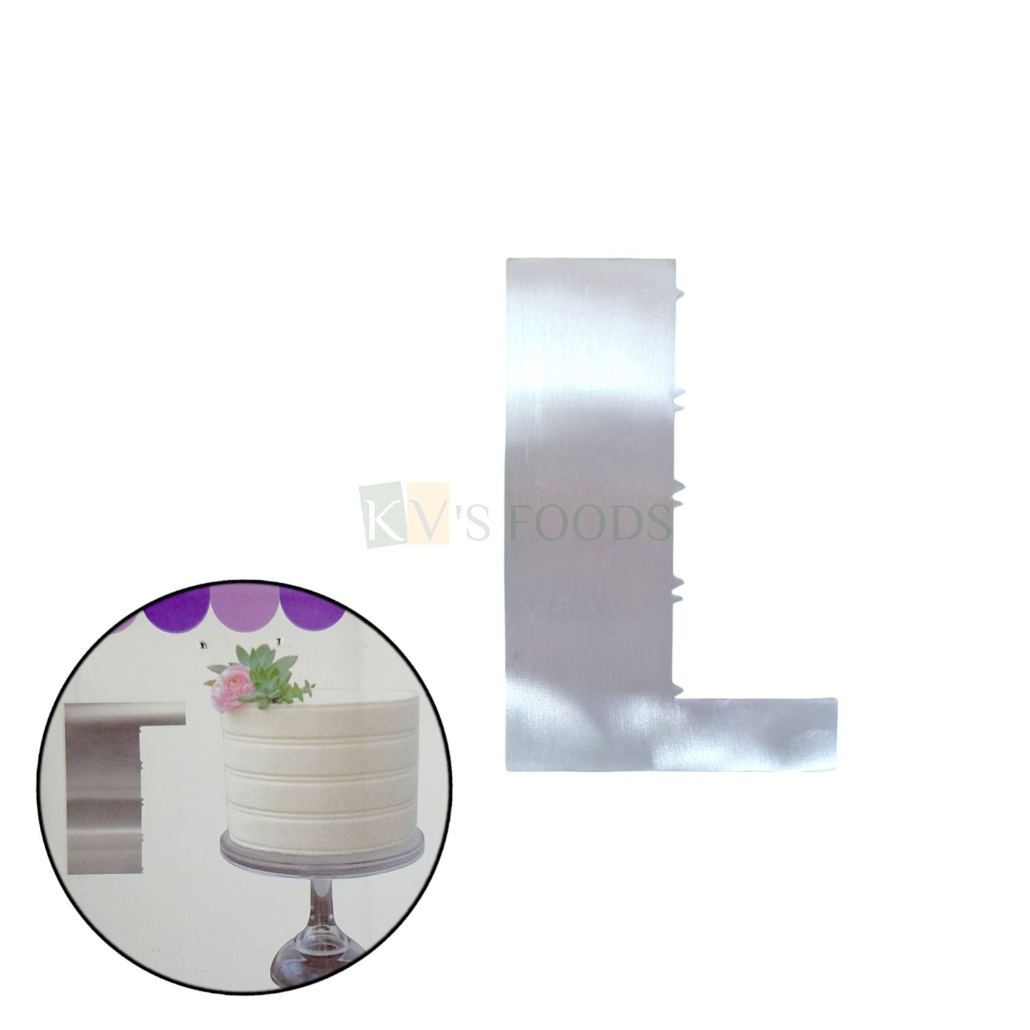 1 PC Stainless Steel L Shape Side Cake Decorating Scraper, Length 4.4 Inch, For Shaping Designing Cakes, Desserts, Icing, Whipping, Buttercream, DIY Craft Tools Kitchen Accessories Edge Smoothner