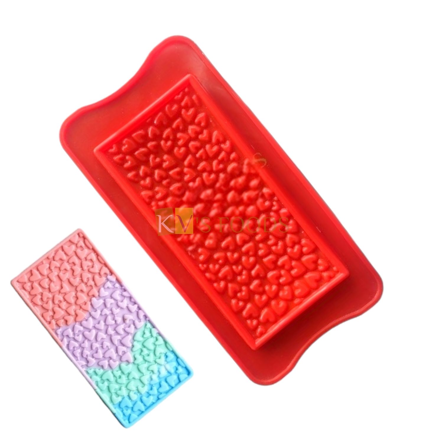 Designer Mini Heart Pattern Love Bar Break Apart Cadbury chocolate Mould, Sugar-craft, Chocolate, Cake Decoration, Candy, Jelly, Gummy, Fondant, Baking DIY Silicon Mould