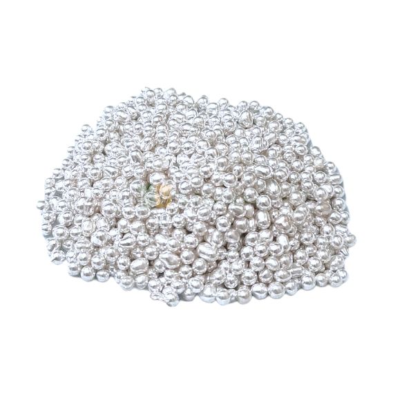 Metallic Shiny Imported Silver Colour Pearl Small Size Moti Sugar Balls, Circle Shaped Edible Sprinkles Confetti, Decorative Toppings for Birthday Doughnuts, Cakesicles DIY Wedding Cake Decorations