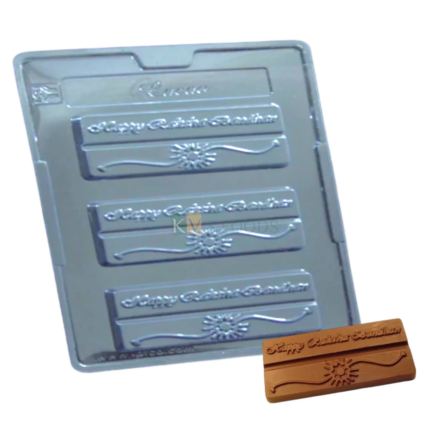 1 PC 3 Cavity Happy Rakshabandhan Text Chocolate Bar PVC Mould,  Happy Rakhi, Brother Sister Love, Chocolate Gift, Transparent Candy Molds Gummy Jelly Garnishing