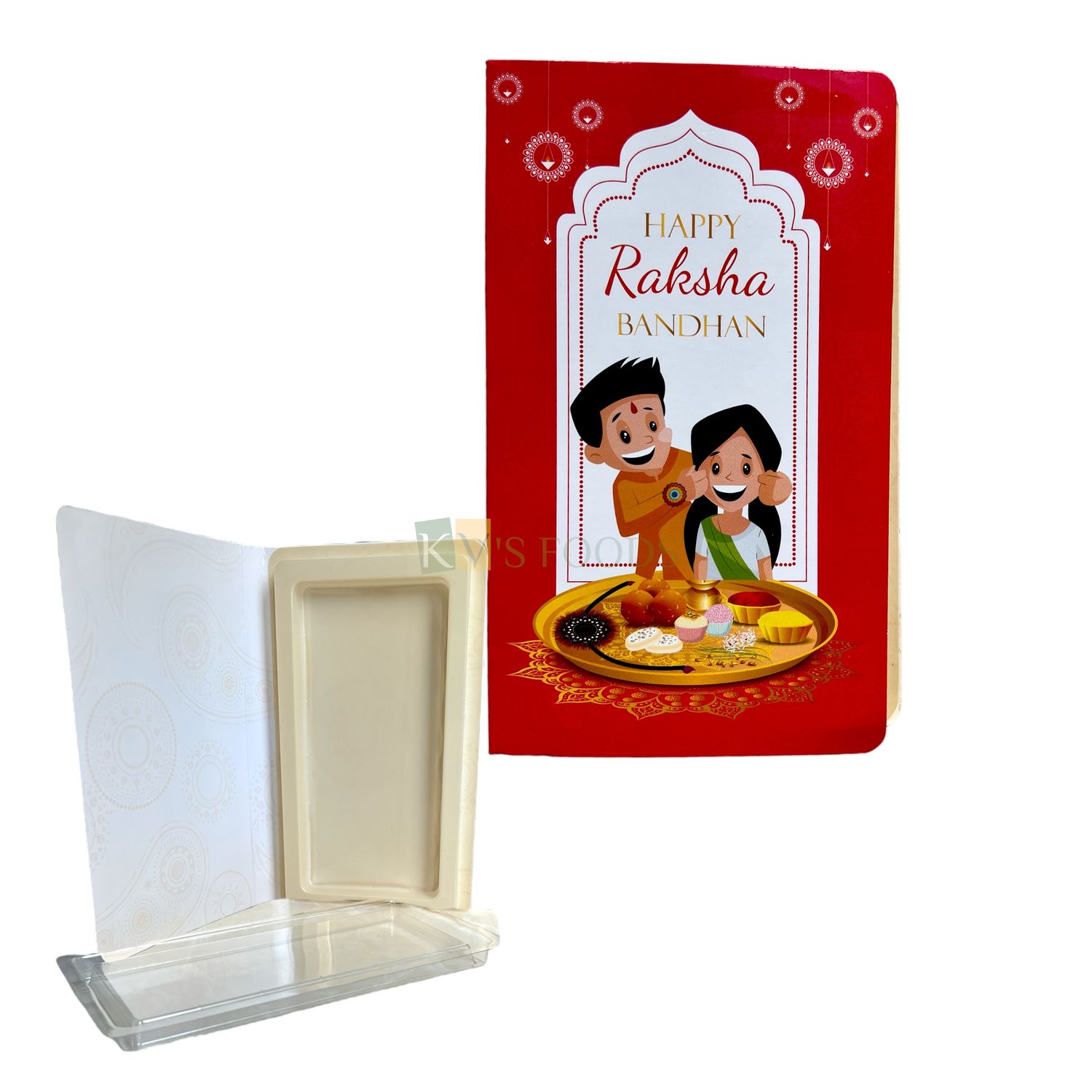 Raksha Bandhan Rakhi Special Gift Book Chocolate Box for Chocolate Bar - Red Graphic Raksha Bandan Design