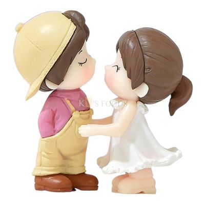 Cake Topper Cute Girl Convincing Boy Romantic Couple Miniature Doll Cake Topper, Fairy Garden, Bonsai Decor, Terrarium Decoration, Craft Work, Gift Article and Landscaping