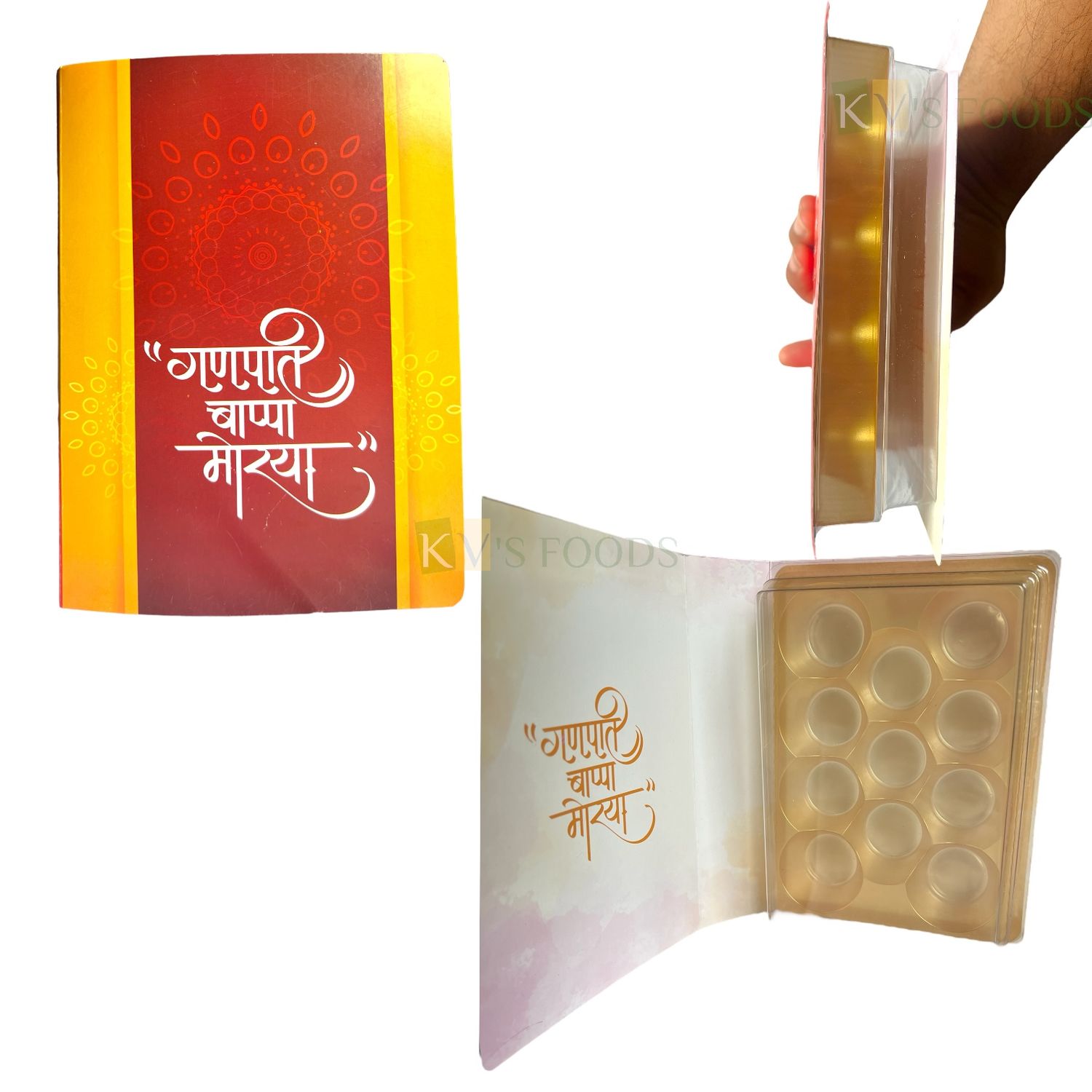 11 Cavity Ganesh Festival Large Modak Special Chocolate Book Box for Chocolate Modak Prasad, Gift