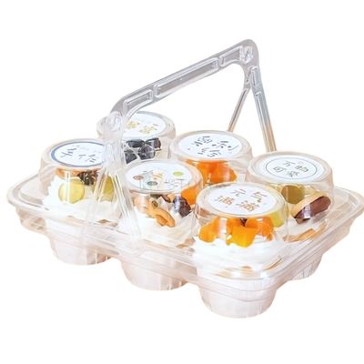 5PC 6 Cavity Blister Cupcake Clear Plastic Cupcake Containers with Deep Dome Lids, Stackable Clear Six Cupcake Holders Individual Cupcake Muffin Carriers,  Take-out, Gathering Packing, Party Serving​