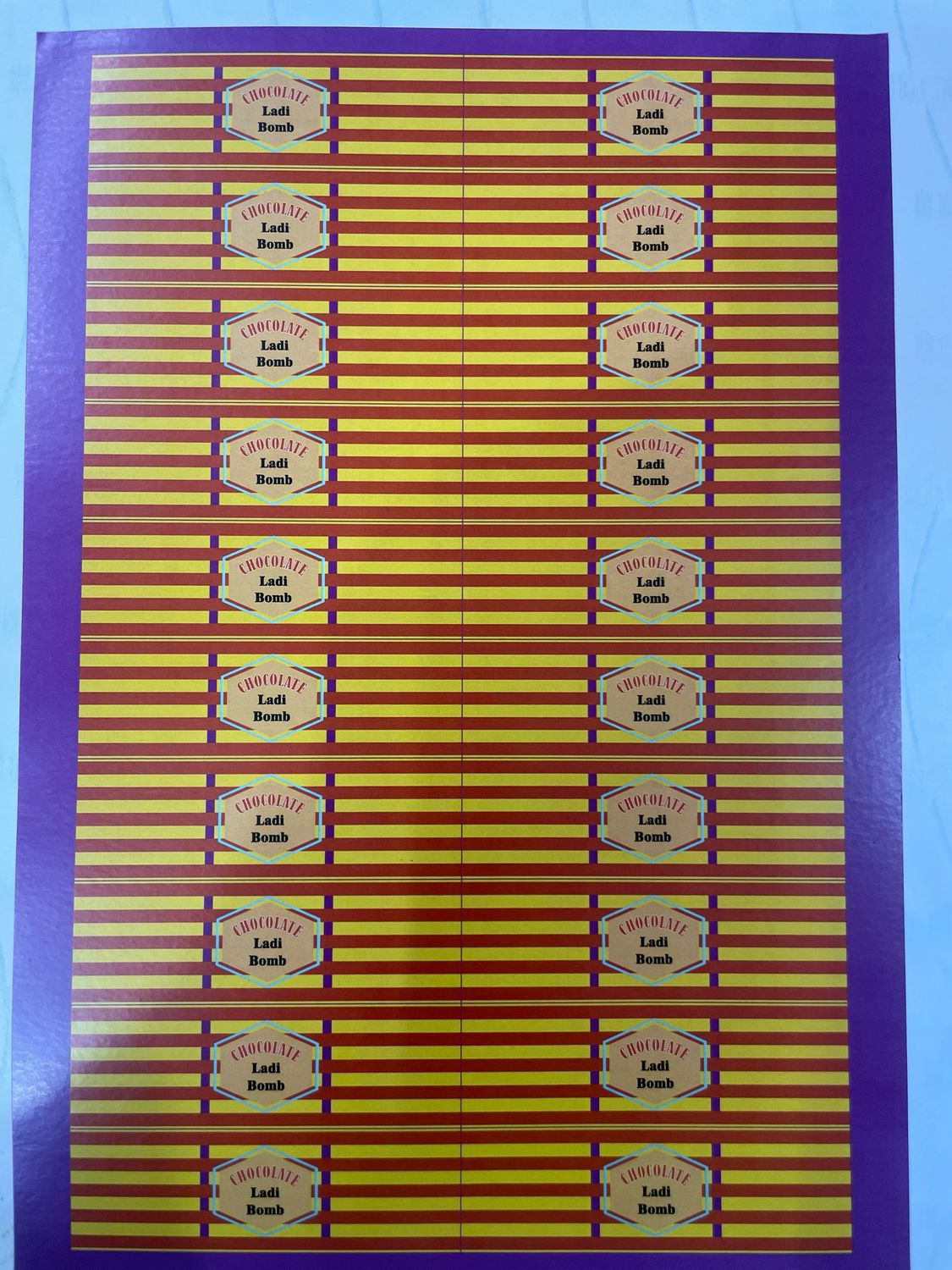 Diwali Cracker Chocolate Sticker Small Ladi Bomb 20 Stickers In 1 Sheet