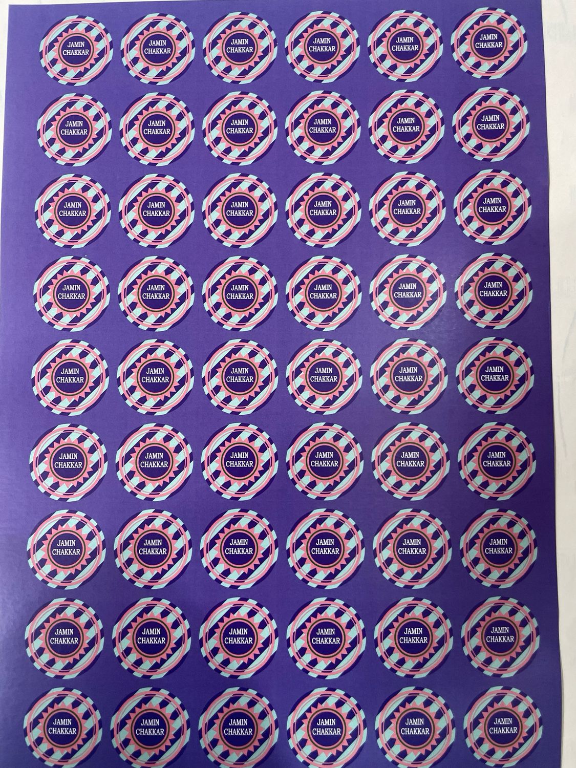 Diwali Cracker Chocolate Pre-cut Jamin Chakkar 54 Stickers In 1 Sheet