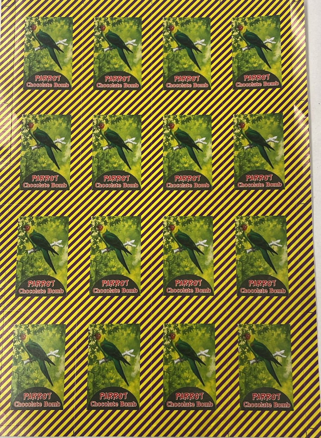 Diwali Cracker Chocolate Sticker Parrot Bomb 16 Stickers In 1 Sheet