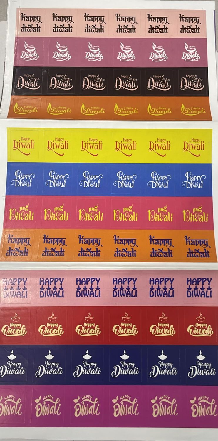 72 Happy Diwali Chocolate Cavity Square Stickers, for Packaging, Happy Diwali Message with Elegant Graphic Stickers for Customized Chocolate Bar, Gift Hamper Stickers DIY Homemade Chocolate