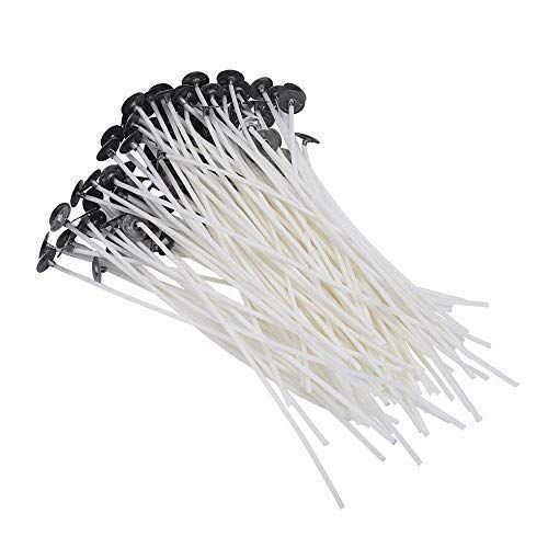 50 Candle Wick, Pre-Waxed Wicks with, 4 Inch Candle Wicks for Candle Making. (4 inch) for Candle Making