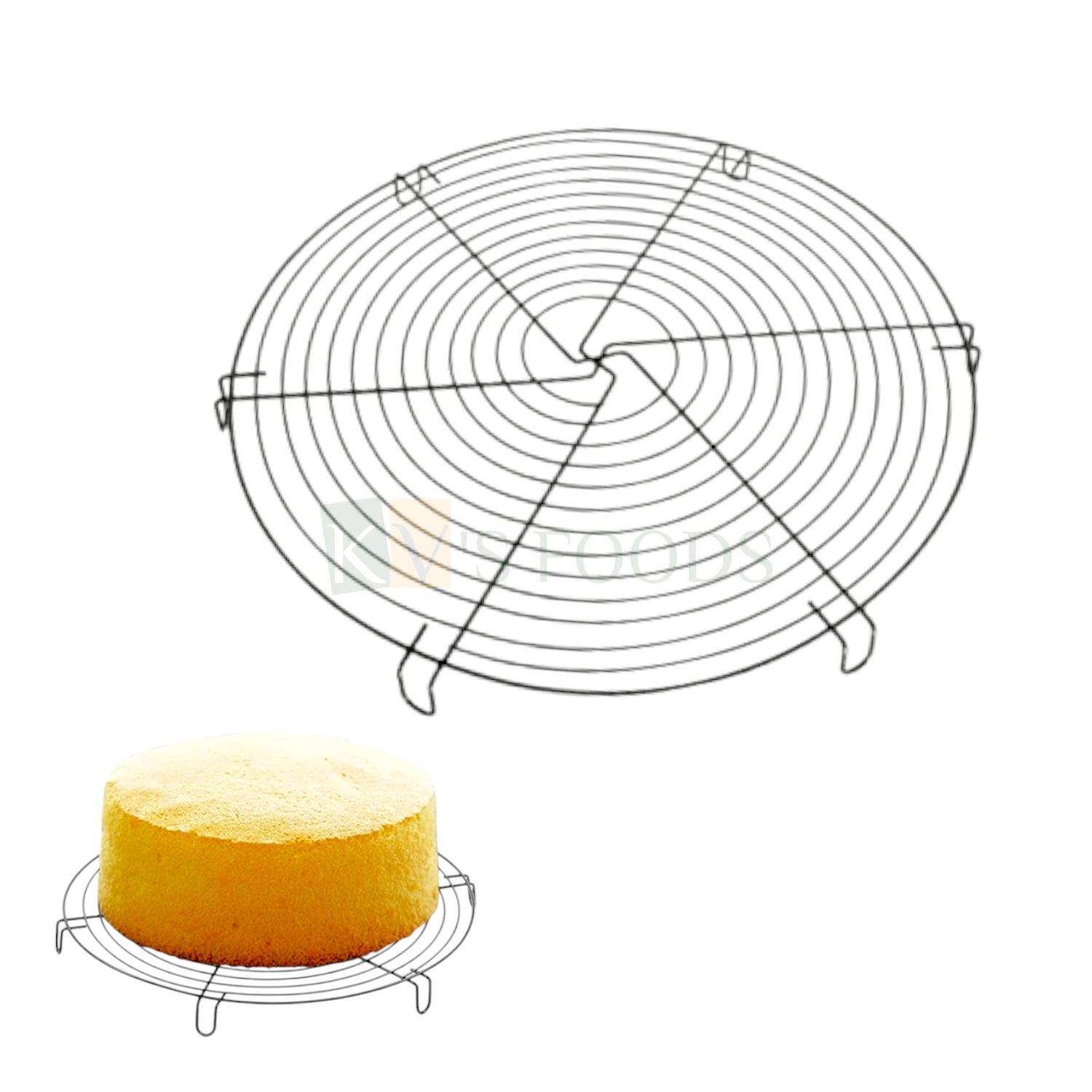 1PC Circle Diameter 12.5 Inch, Height 0.9 Inch, Nonstick Wire Cookie Cake Cooling Rack for Baking, Removable Oven Tray Safe Toast Steel Grill For Oven Roasting Cooking Grilling BBQ Oil Drain Rack Tool