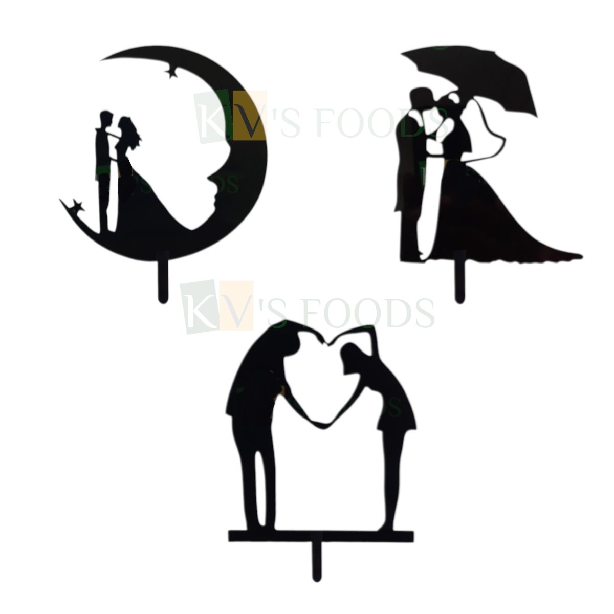 1PC Black Acrylic Dancing Standing Dressed Up Bride and Groom Cake Topper, Romantic Couples Wedding Cake Insert, Silhouette Cake Topper, Happy Anniversary Theme Home Celebrations DIY Cake Decoration