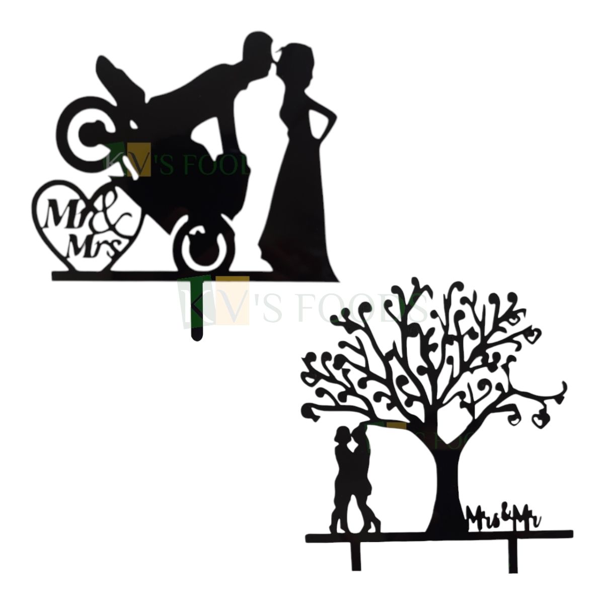 1PC Black Acrylic Dressed up Bride and Groom Kissing Mr &amp; Mrs Cake Topper, Romantic Couples Kissing Cake Insert, Silhouette Cake Topper, Happy Marriage Anniversary Wedding Theme DIY Cake Decorations