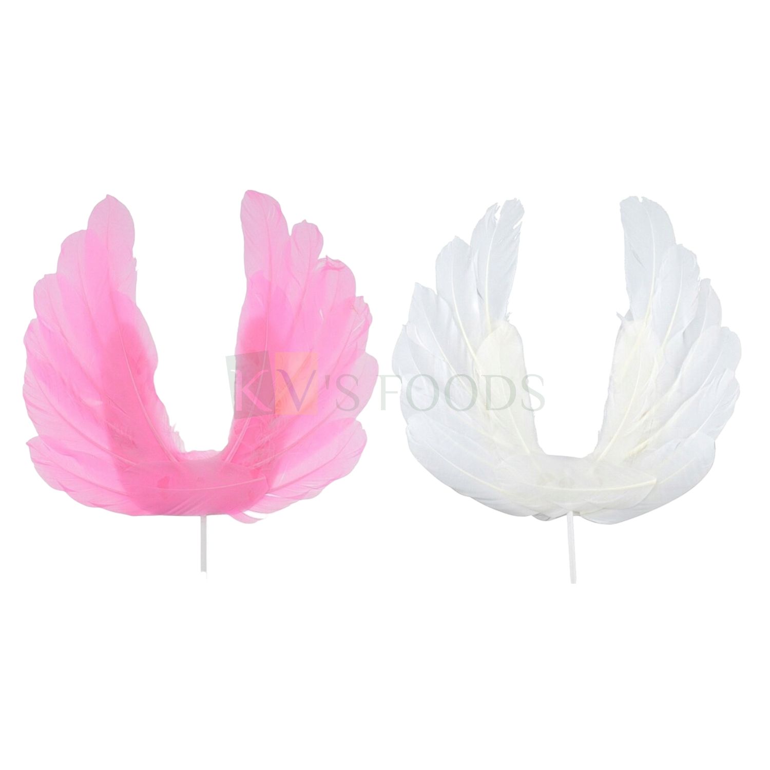 1PC Pink/White Colour Angel Wing Feather Cake Topper Insert, Reusable Cake Topper, Decorations Items, Cake Decoration Accessories, Birthday, Baby Shower, Wedding Theme DIY Cake Decor