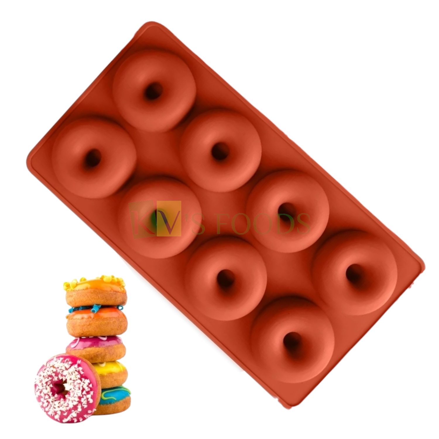 8 Cavity Donut Silicon Mould Chocolate, Birthday Party Doughnut Mousse, Dessert, Bakeware, Muffin, Handmade Soap, Pudding, Dessert, Jelly, Gummy, Candle, Pudding, DIY Tools Accessories