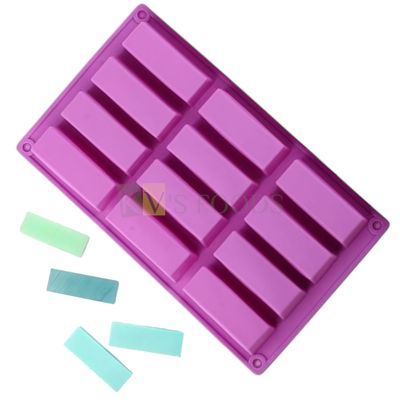 12 Cavity Rectangular Granular Bar Silicon Chocolate Mould, Sugar Craft, Caramel Muffin Brownie, Pudding, Dessert Jelly, Gummy, Garnishing, Candy, Pralines, Baking Mold DIY Food Decorations
