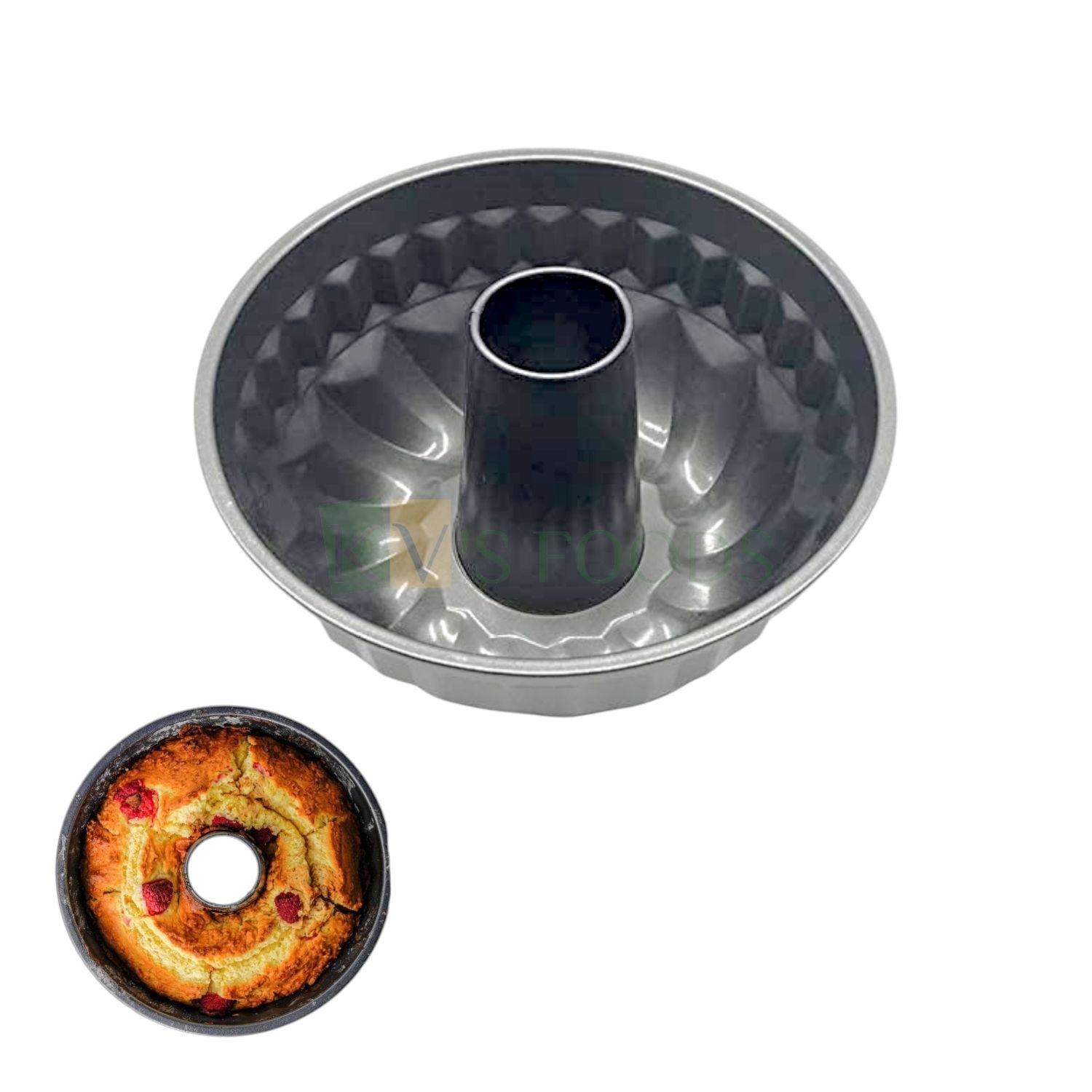 1 PC 8.8 Inch Capacity ~700gm, Big Non-stick Fluted Tube Bunt Jelly Pudding Cake Pan Mould, For Oven Baking, Non-Stick Bakeware Bundtlet, Bavarois, Brownie, Jello, Flan, Meatloaf, Pound, Ring Gelatin
