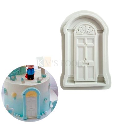 1 PC Silicon European Style Mirror Door Frame Shaped Pattern Moulds Wedding Anniversary Cakes Decorations, Fine Texture Classic Simple Euro Retro Frames Flexible Moulds DIY House Cake Theme Decoration