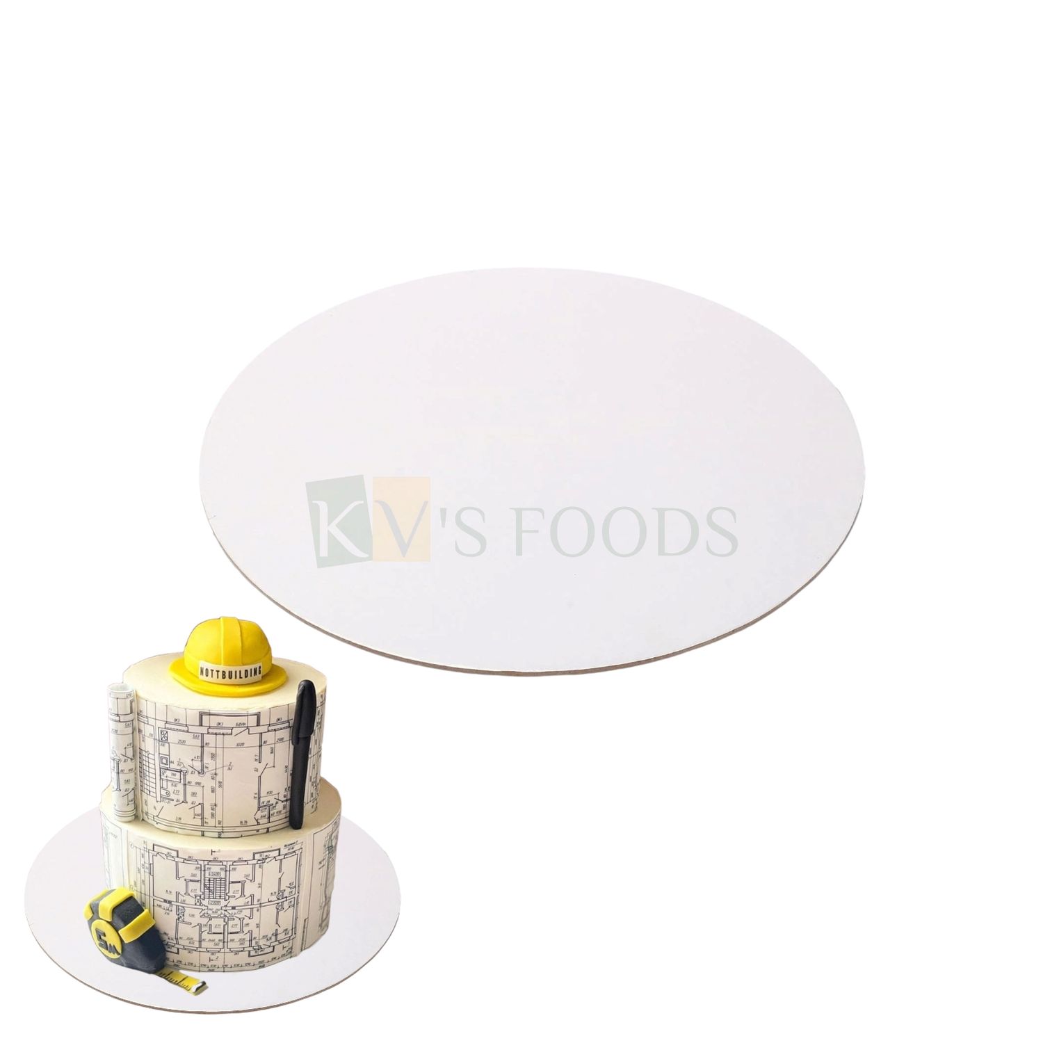 5PCS 10 Inch, Thickness 2mm, Circle Round MDF White Cake Base for 1 Kg Heavy Cakes, Cake Boards Cardboard, Dessert Plates Pastries Displays Cupcake Tray pie Pastry, Donut, Decorating Birthday Theme