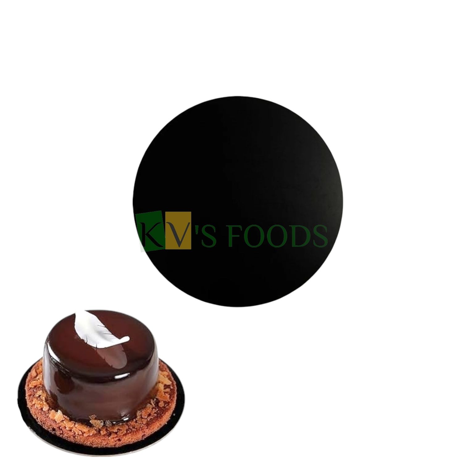 5PCS 8 Inch, Thickness 2mm, Circle Round MDF Black Cake Base for 1/2 Kg Medium Cakes, Cake Boards Cardboard, Dessert Plates Pastries Displays Cupcake Tray pie Pastry, Donut, Decorating Birthday Theme