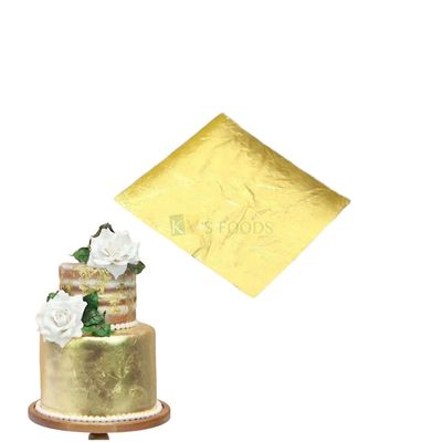 1 PC Gold Edible Leaves for Cakes, Sweets Golden Vark for Cake Decorations, Chocolates, Desserts, Birthday Cakes, Wedding Anniversary Cakes, Engagement, Love, Valentine Theme Cakes