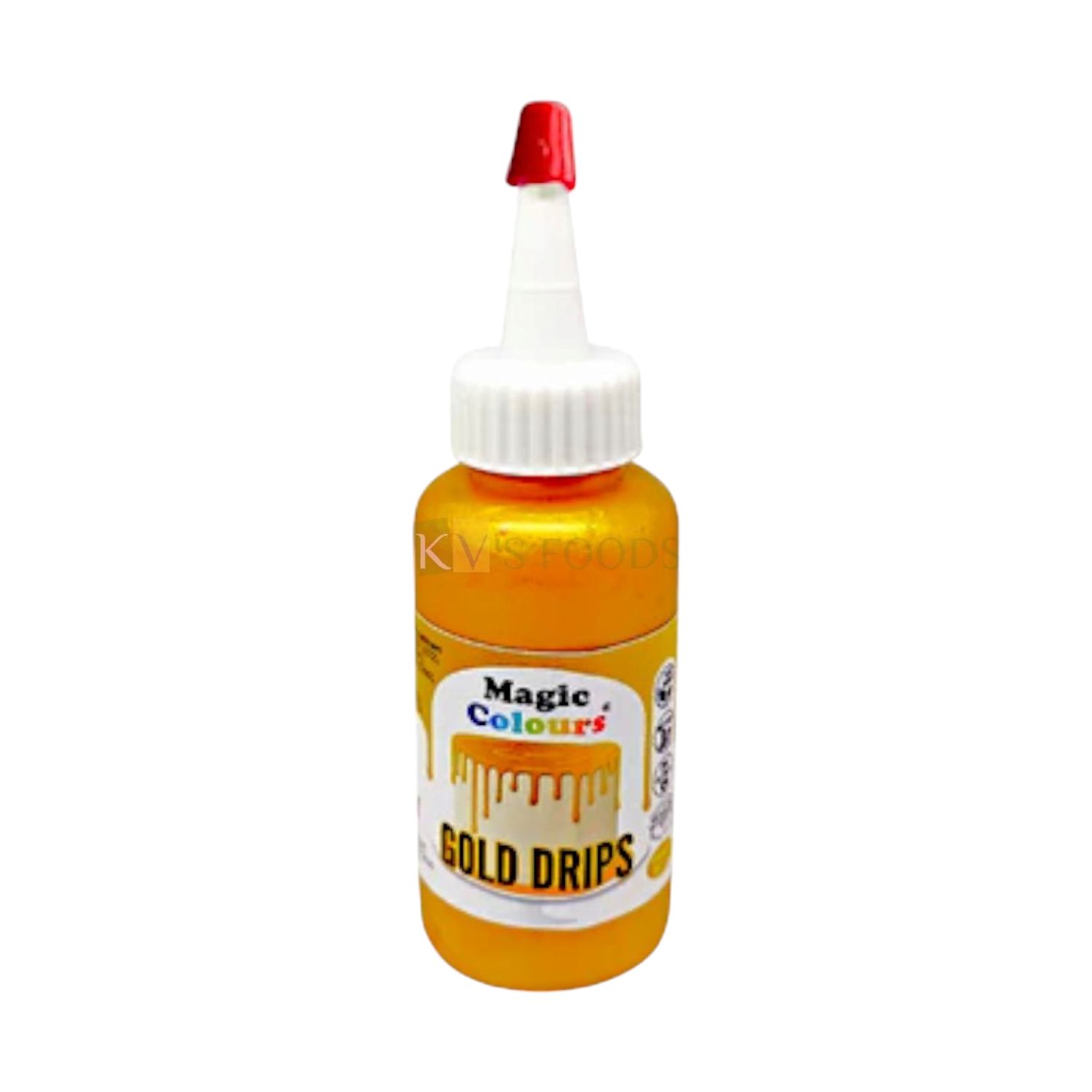 1 PC Magic Colours Gold Drips Golden Colour Edible Shiny  Paste for Cake Decorations Birthday Wedding Anniversary Theme, Suitable for Fondant Cakes, Sugarpaste, Gumpaste, Marzipan Macaroons Decoration