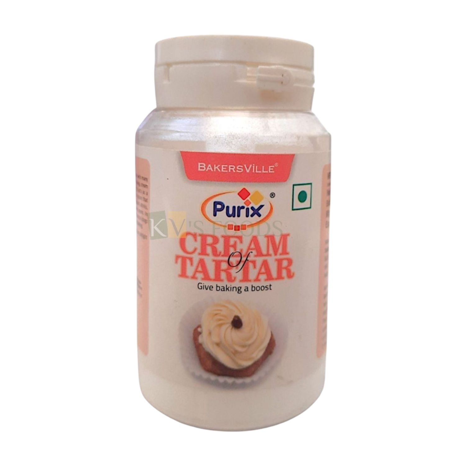 1 PC White Colour Purix Cream Of Tartar, Fondant Stabilizer, Gluten Free (75 Gram) Used in Most Cake Decorating Activities, Used as a Stabilizing Agent, Indispensable agent in Cakes, Other Baked Items