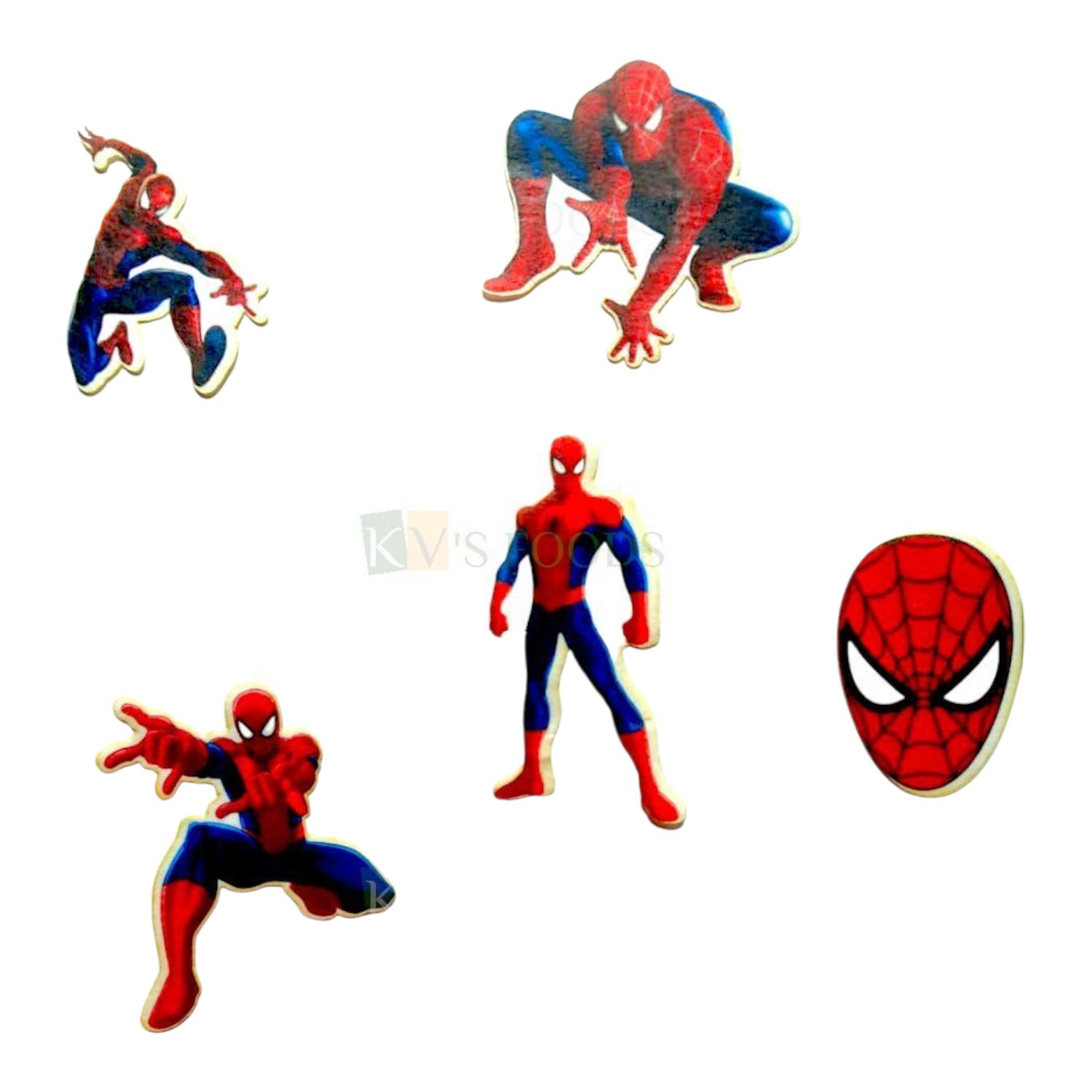 11 PCs Colourful Mix Design Spiderman Cartoon Theme Pre-Cut Pre-Printed Edible Wafer Paper Cutouts Cake Decorations Kids Boys Happy Birthday Cake Topper Stick-on Cake Decor DIY Cake Decorations