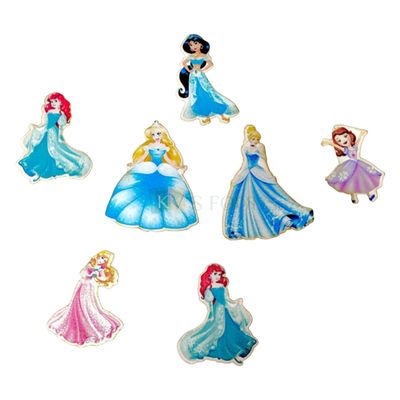 15 PCs Colourful Mix Design Princess Jasmine Disney Cartoon Theme Pre-Cut Pre-Printed Edible Wafer Paper Cutout Cake Decorations Kids Girls Happy Birthday Cake Topper Stick-on Cake Decorations