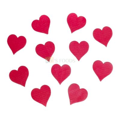 35 PCs Red Colour Hearts Shape Mix Design Pre-Cut Pre-Printed Edible Wafer Paper Cutouts Cake Decorations, Cupcake Topper Decor Stick-on Cake Decor Wedding Cake Topper Set DIY Cake Decorations