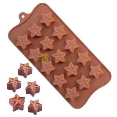 15 Cavity/Slots Star Shaped Silicon Chocolate Mould, Sugar Craft, Cake Decoration, Pudding, Dessert, Jelly, Gummy, Garnishing, Candy, Pralines, Cupcakes, Fondant, Baking DIY Food Decor