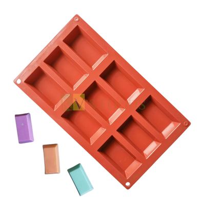9 Cavity Rectangle Cadbury Bar, Financier Block, Silicon Chocolate Mould, Desserts, Ice Cream Garnishing, Cake Decorations, Candy, Jelly, Ice-cubes, Gummy, Fondant, Soap,  Baking, DIY Food Decor
