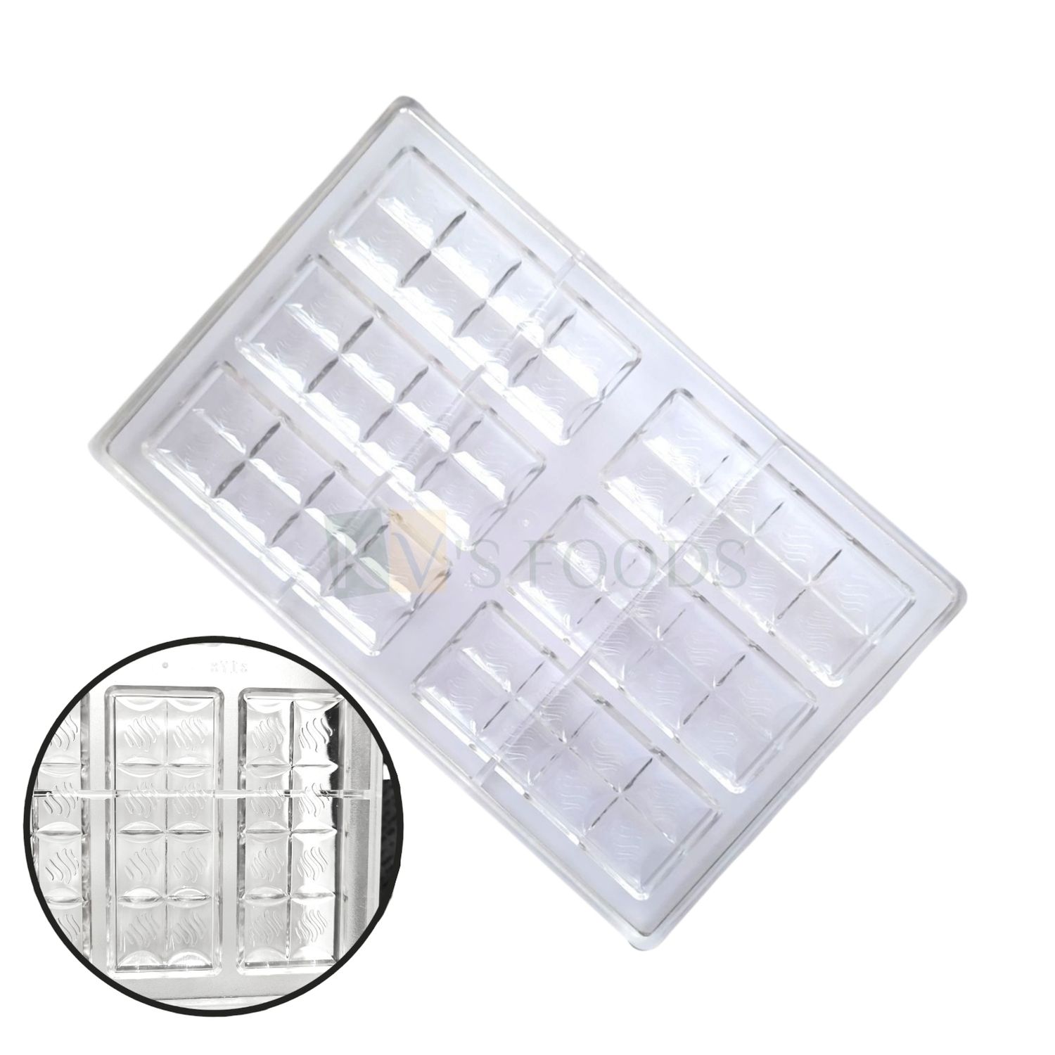 1 PC Size 10.8 x 6.9 Inches, Thickness 1 Inch Rectangle 6 Cavity Polycarbonate Chocolate Bar Mould, Cadbury Candy Gummy Jelly, Ice-cubes Making Mold Birthday Theme, Gifting DIY Cake Decorations