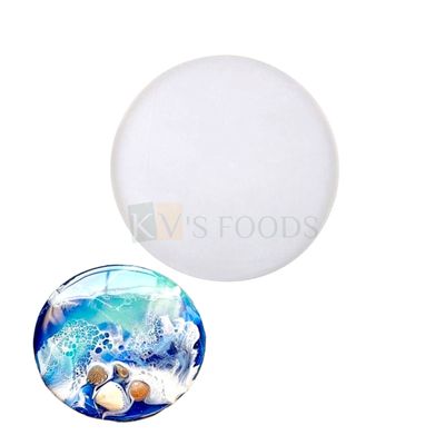 1 Cavity/Slots, Diameter 5.3 Inch, White Round Silicone Agate Coaster, Tea Coaster, Epoxy Resin Mould, Photo Frame, Tray, DIY Art and Crafts, UV Resin Casting Molds, Projects, Gifts, Decor