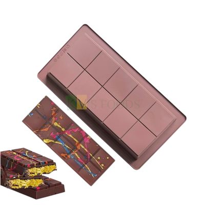 1 PC Rectangle Silicone Non-stick Big Dubai Chocolate Bar Mould DIY Thick Pistachio Kunafa Chocolate Mold, Mold, Kitchen Use, Chocolate Making Tool, Stuffed Chocolate Bar Mold With Filli