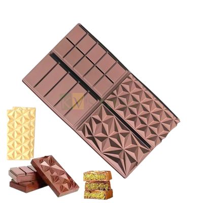 1 PC Silicone 4 Cavity Rectangular, Triangular, Square, Irregular Triangle Chocolate Bar Mould, DIY Thick Pistachio Dubai Kunafa chocolate Mold, Chocolate Making Tool, DIY Stuffed Chocolate