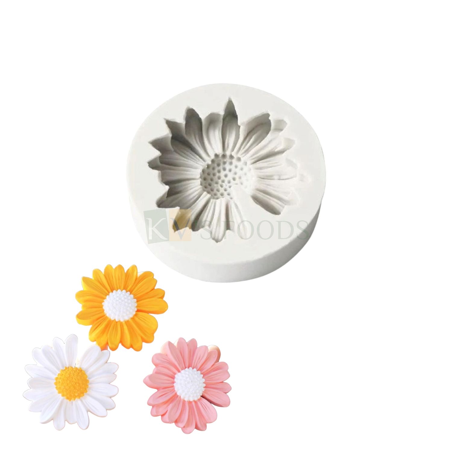 1 PC Daisy Flower Silicone Candle Mold Chrysanthemum 3D Flowers Mould, Fondant Cake Decorating, Chocolates, Sugarcraft, Candy, Polymer Clay, Soap Crafting, Resin Art and Craft, Cake Decorating Tools