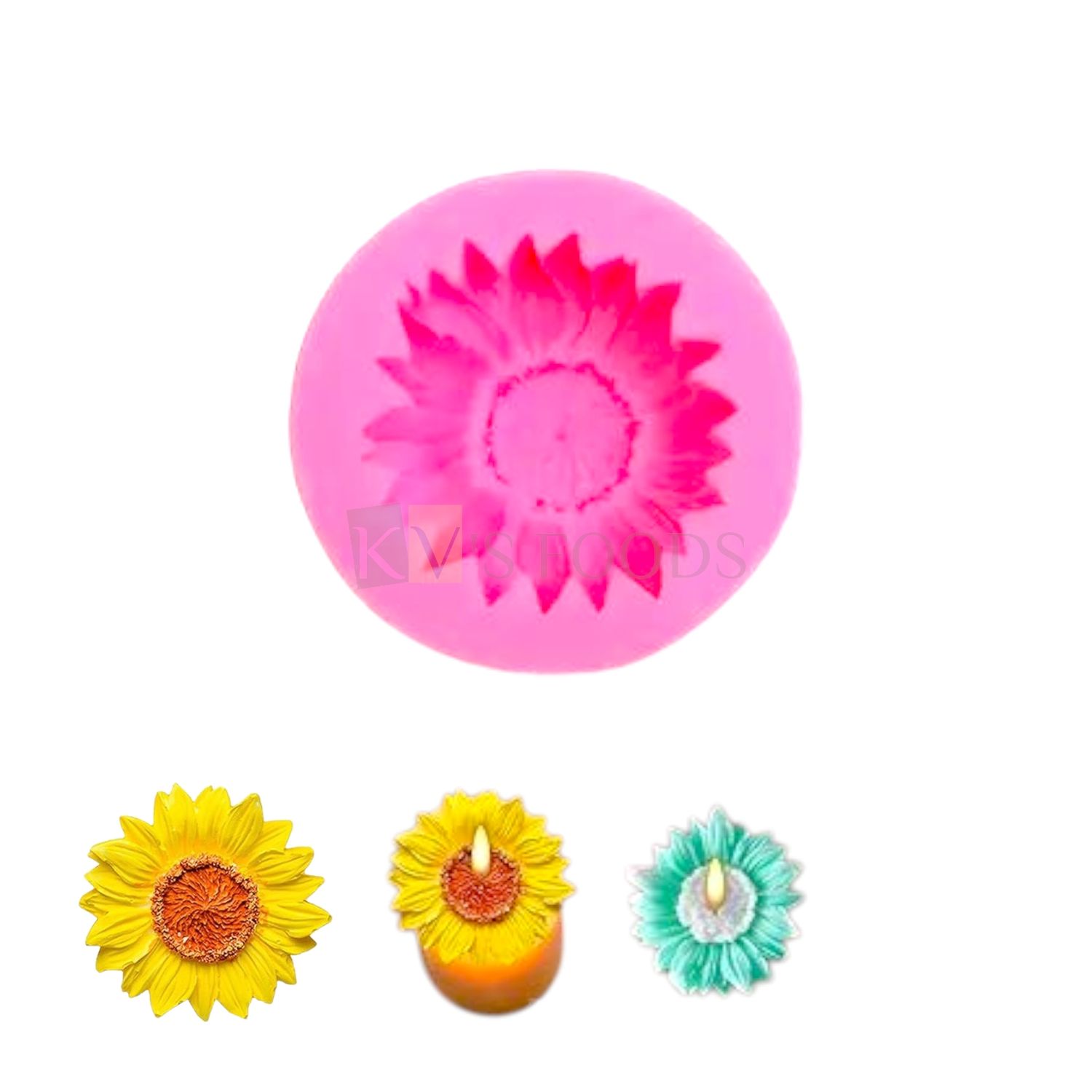 1 PC Sunflower Silicone Candle Mold, 3D Flowers Mould, Fondant Cake Decorating, Chocolates, Sugarcraft, Candy, Polymer Clay, Soap Crafting, Resin Art and Craft, Cake Decorating Tools