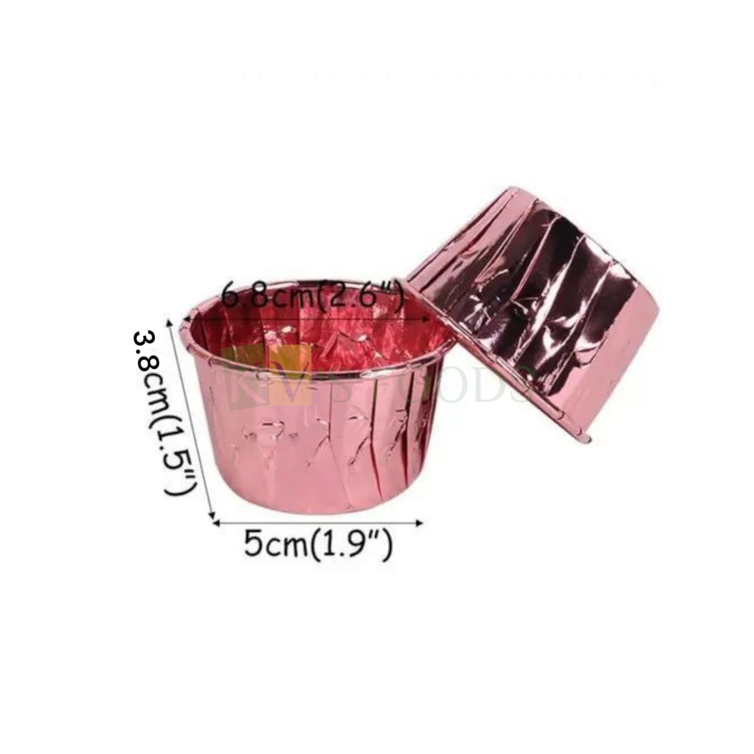 50 PCS Base Diameter Inch Metallic Foil Cupcake Muffin Liner