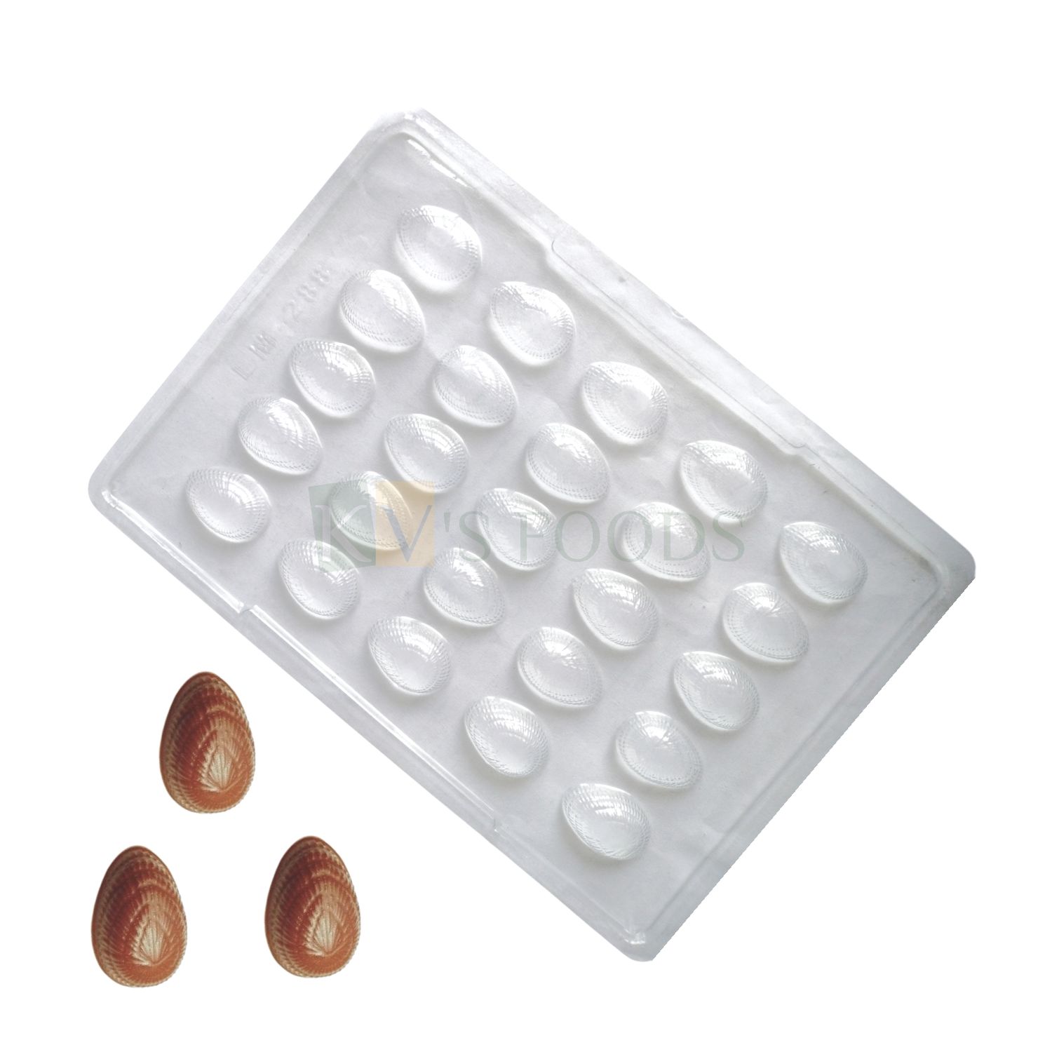 1 PC Size 9.5 x 6.6 Inch, Thickness 0.5 Inch Rectangle 25 Cavity Easter Egg Shape, Lined Texture Surface PVC Chocolate Mould, Dinosaur Egg, Transparent Candy, Chocolate Molds, Garnishing Gummy Jelly